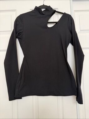 Susana Mónaco Black Asymmetric Cutout Long Sleeve Top - Women
